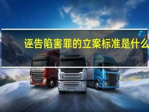 诬告陷害罪的立案标准是什么