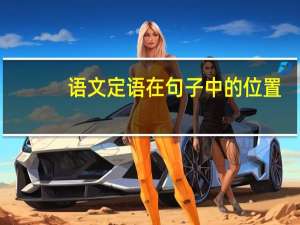 语文定语在句子中的位置