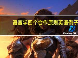 语言学四个合作原则英语例子