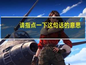 请指点一下这句话的意思