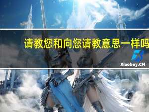 请教您和向您请教意思一样吗（请教）