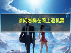 请问怎样在网上退机票