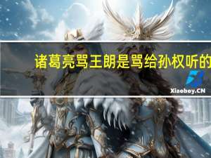 诸葛亮骂王朗是骂给孙权听的（诸葛亮骂王朗是哪一集）
