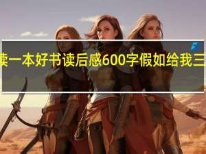 读一本好书读后感600字假如给我三天光明