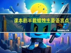 课本剧半截蜡烛主要语言点（课本剧半截蜡烛）