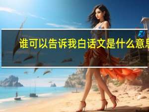 谁可以告诉我白话文是什么意思