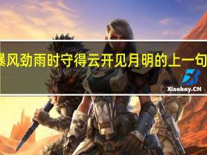 谁无暴风劲雨时守得云开见月明的上一句是什么意思