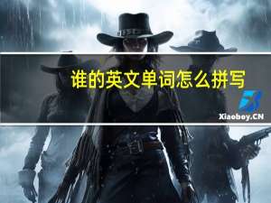 谁的英文单词怎么拼写