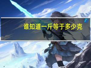 谁知道一斤等于多少克