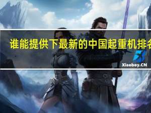谁能提供下最新的中国起重机排名表