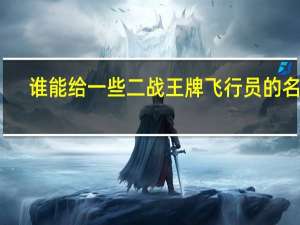 谁能给一些二战王牌飞行员的名字