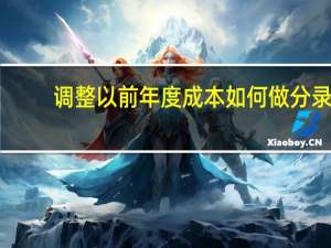 调整以前年度成本如何做分录