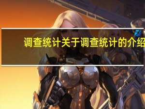 调查统计 关于调查统计的介绍