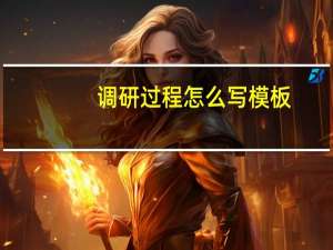 调研过程怎么写模板