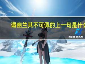 谓幽兰其不可佩的上一句是什么