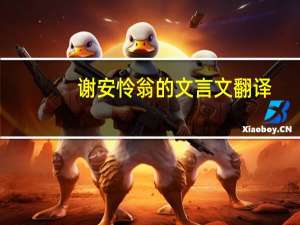 谢安怜翁的文言文翻译