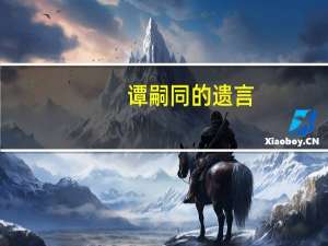 谭嗣同的遗言