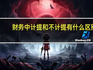 财务中计提和不计提有什么区别