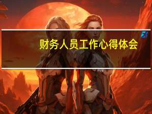 财务人员工作心得体会