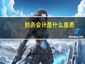 财务会计是什么意思
