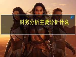 财务分析主要分析什么（财务分析主要分析什么）