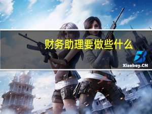 财务助理要做些什么