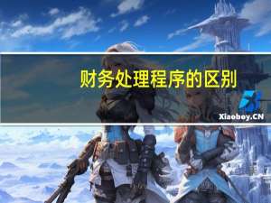 财务处理程序的区别