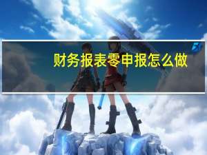 财务报表零申报怎么做
