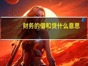 财务的借和贷什么意思