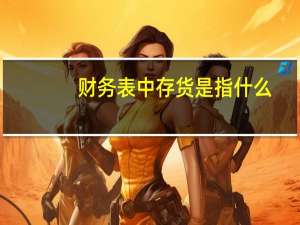 财务表中存货是指什么