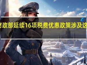 财政部延续16项税费优惠政策 涉及这些群体