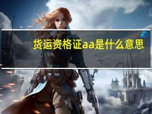 货运资格证aa是什么意思