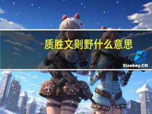 质胜文则野什么意思