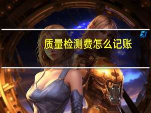 质量检测费怎么记账