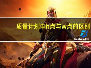 质量计划中h点与w点的区别