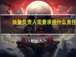 质量负责人需要承担什么责任