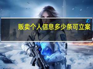 贩卖个人信息多少条可立案