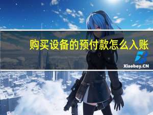 购买设备的预付款怎么入账