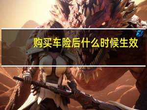 购买车险后什么时候生效