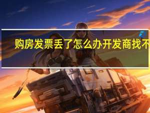 购房发票丢了怎么办开发商找不到（购房发票丢了怎么办）