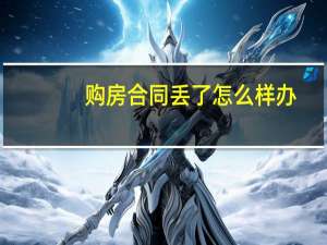 购房合同丢了怎么样办