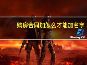 购房合同加怎么才能加名字