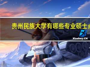 贵州民族大学有哪些专业硕士点