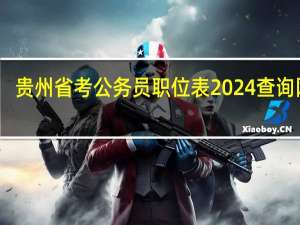 贵州省考公务员职位表2024查询网址