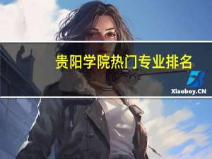 贵阳学院热门专业排名