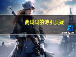 贾浅浅的诗引质疑（贾浅浅的诗歌）