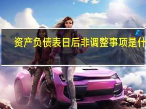 资产负债表日后非调整事项是什么