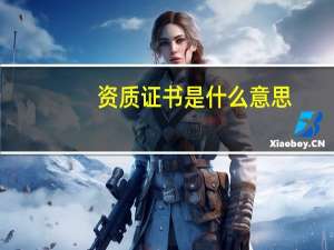 资质证书是什么意思