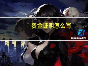 资金证明怎么写
