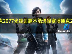 赛博朋克2077光线追踪不能选择 赛博朋克2077画面设置